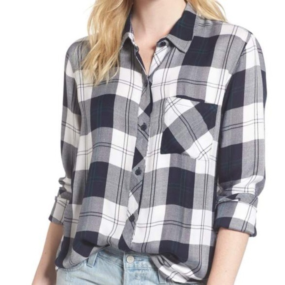 Rails hunter plaid shirt in midnight pine M